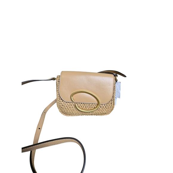 Oscar de la Renta NWT Oath Crochet Raffia Crossbody in Natural - Picture 3 of 16